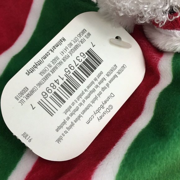 Hallmark Disney Itty Bittys Holiday Mickey Mouse Lovey Security Blanket Baby New - Picture 7 of 12